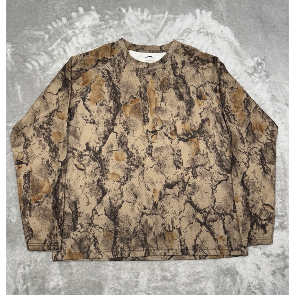 Natural Gear Camo Shirt Mens Large Long Sleeve Hunting Original Camouflage Brown